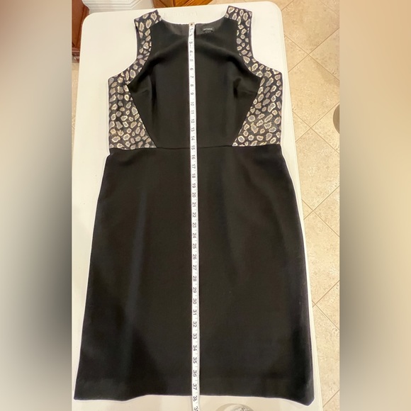 Anne Taylor color block dress, black with stylized leopard print. Size 12 EUC - Picture 9 of 13
